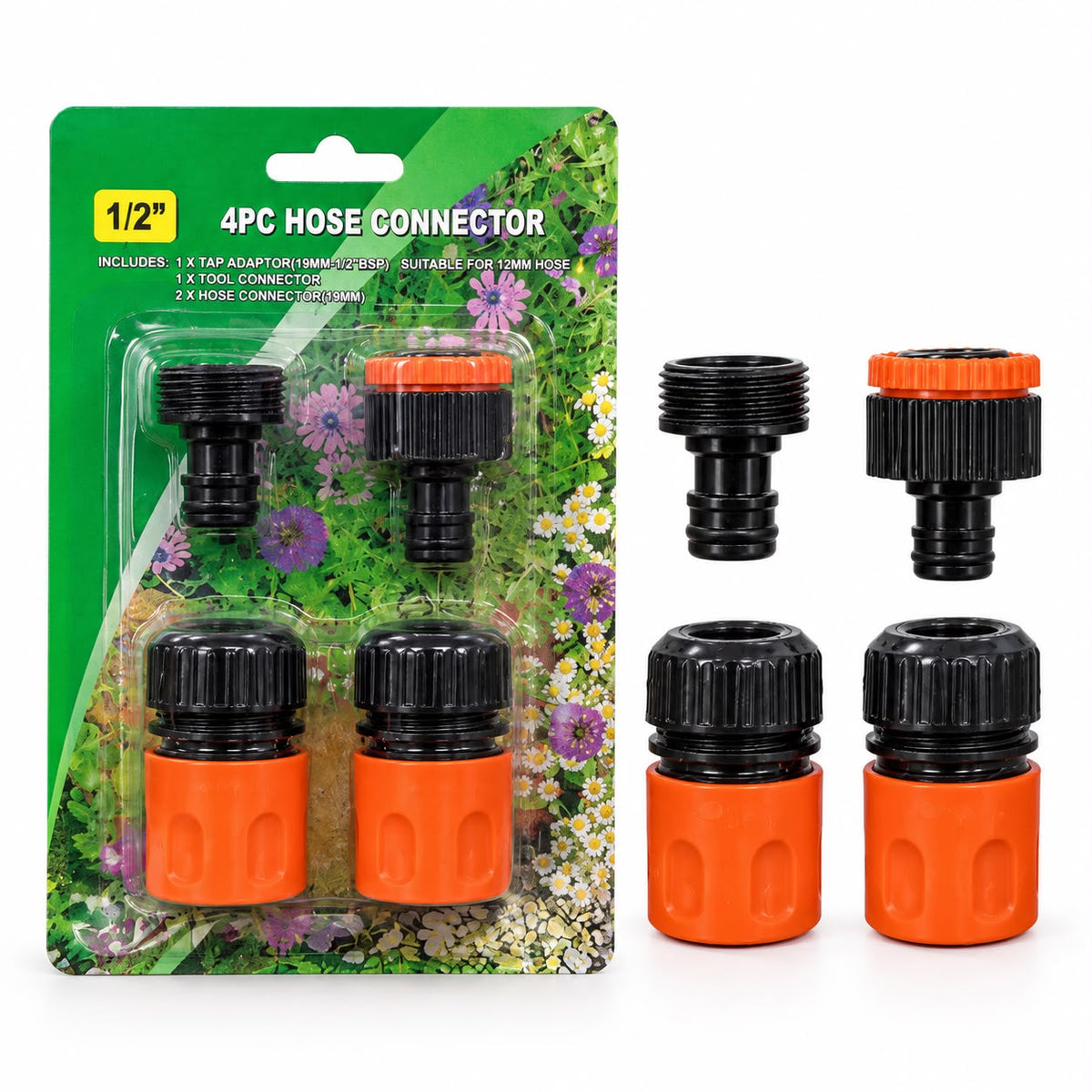 Kit de Acoples Rápidos para Manguera 1/2" – 4 Piezas
