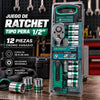 Juego de Ratchet Tipo Pera 1/2” con Copas 10–24 mm – 12 Piezas