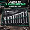 Juego de Llaves Mixtas 8–32 mm en Acero Cromo Vanadio – 14 Piezas