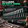 Juego de Llaves Mixtas 8–32 mm en Acero Cromo Vanadio – 14 Piezas