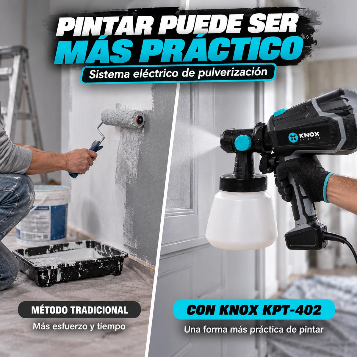 Pistola Eléctrica para Pintar Knox KPT402 600W 1000 ml