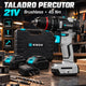 Taladro Percutor Inalámbrico KNOX 21V Brushless 45 Nm con 2 Baterías