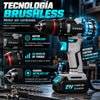 Taladro Percutor Inalámbrico KNOX 21V Brushless 45 Nm con 2 Baterías