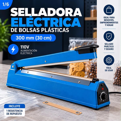 Selladora Eléctrica para Bolsas Plásticas 300 mm 110V