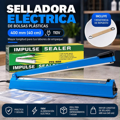 Selladora Eléctrica para Bolsas Plásticas 400 mm 110V