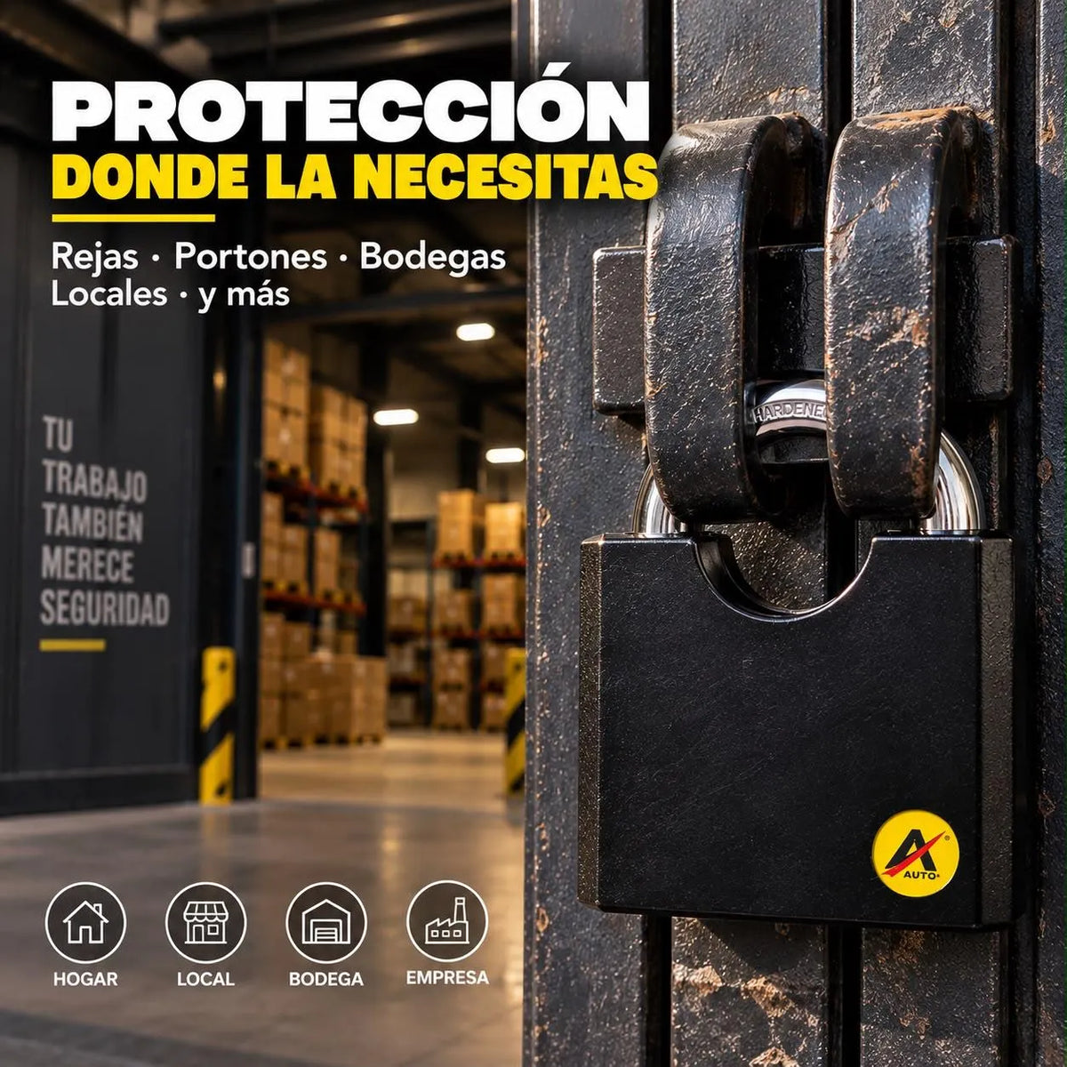 Candado Anticizalla Auto Lock 70 mm con 4 Llaves