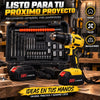 Taladro Inalámbrico 68V con Mandril Metálico de 1/2” y Kit de Accesorios