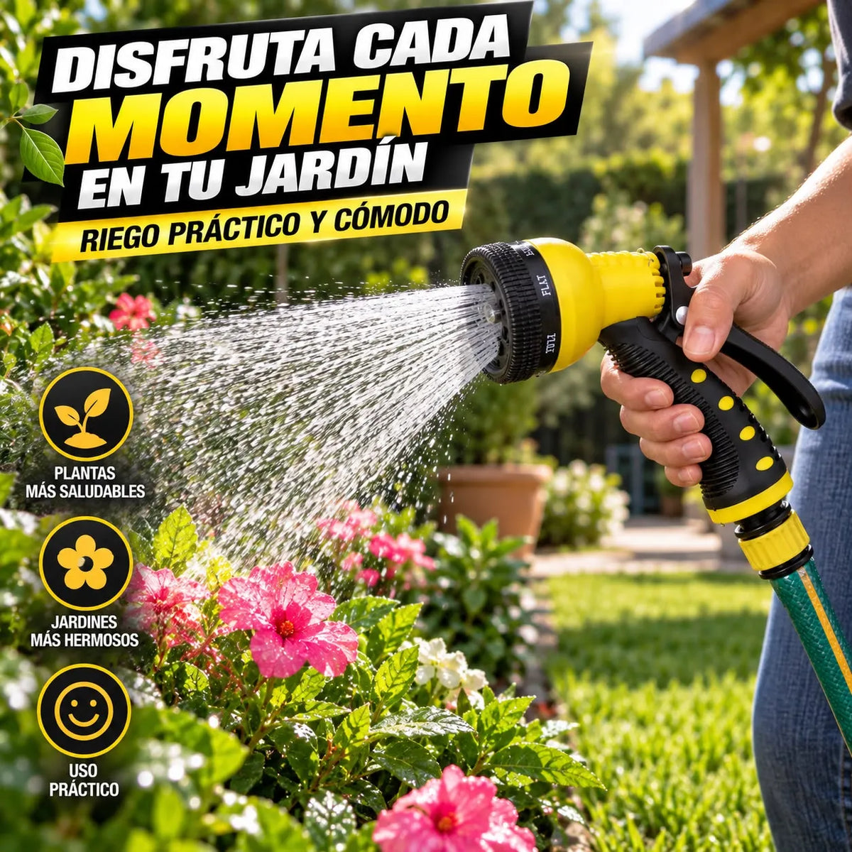 Pistola Jardinera Fontor de 7 Chorros para Riego y Limpieza
