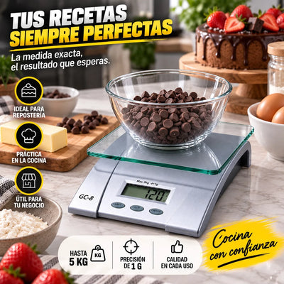 Gramera Digital de Cocina GC-8 5 kg con Precisión de 1 g