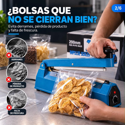 Selladora Eléctrica para Bolsas Plásticas 200 mm 110V