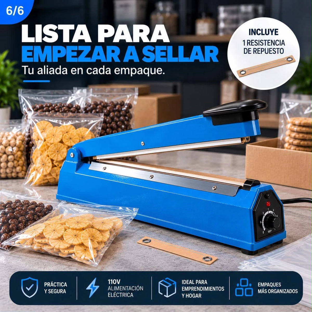 Selladora Eléctrica para Bolsas Plásticas 400 mm 110V