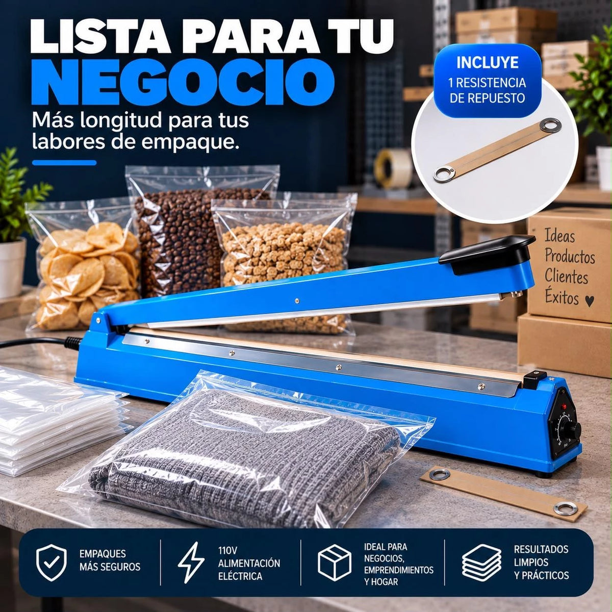 Selladora Eléctrica para Bolsas Plásticas 400 mm 110V