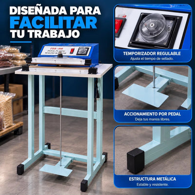 Selladora de Pedal para Bolsas Plásticas FRB-400 con Temporizador Regulable