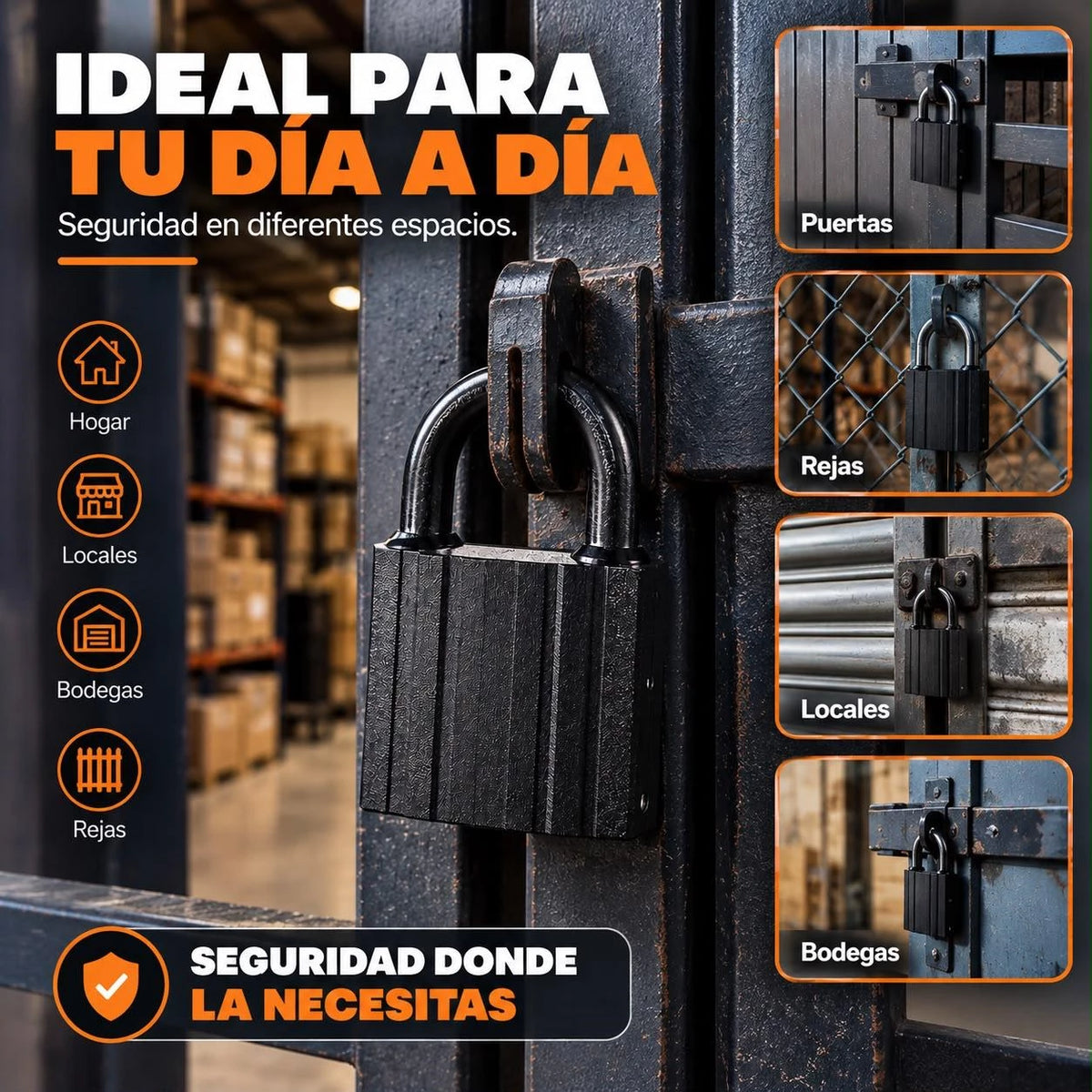 Candado Opel Negro 75 mm con 5 Llaves