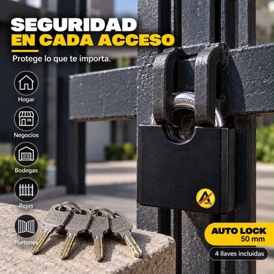 Candado Anticizalla Auto Lock 50 mm con 4 Llaves