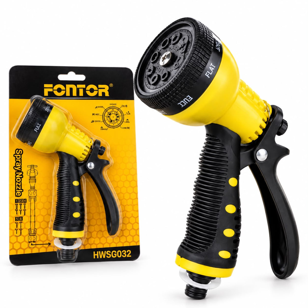 Pistola Jardinera Fontor de 7 Chorros para Riego y Limpieza