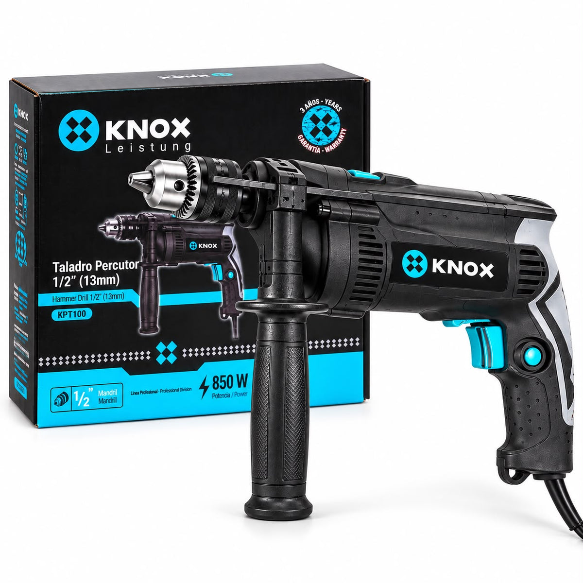 Taladro KNOX 850W de Velocidad Variable 0–3.000 RPM