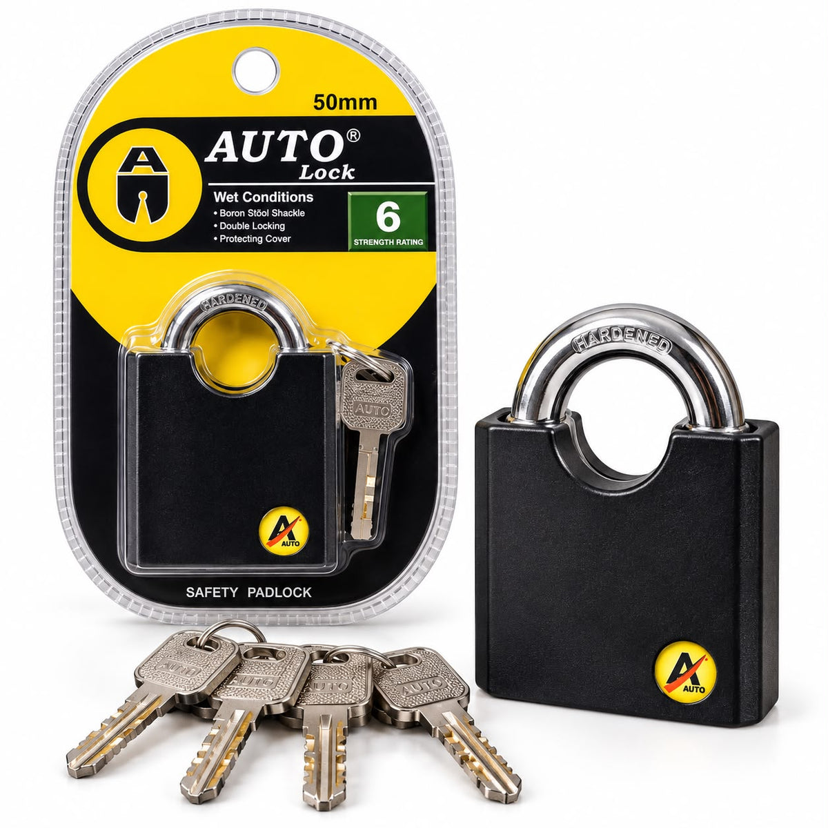 Candado Anticizalla Auto Lock 50 mm con 4 Llaves