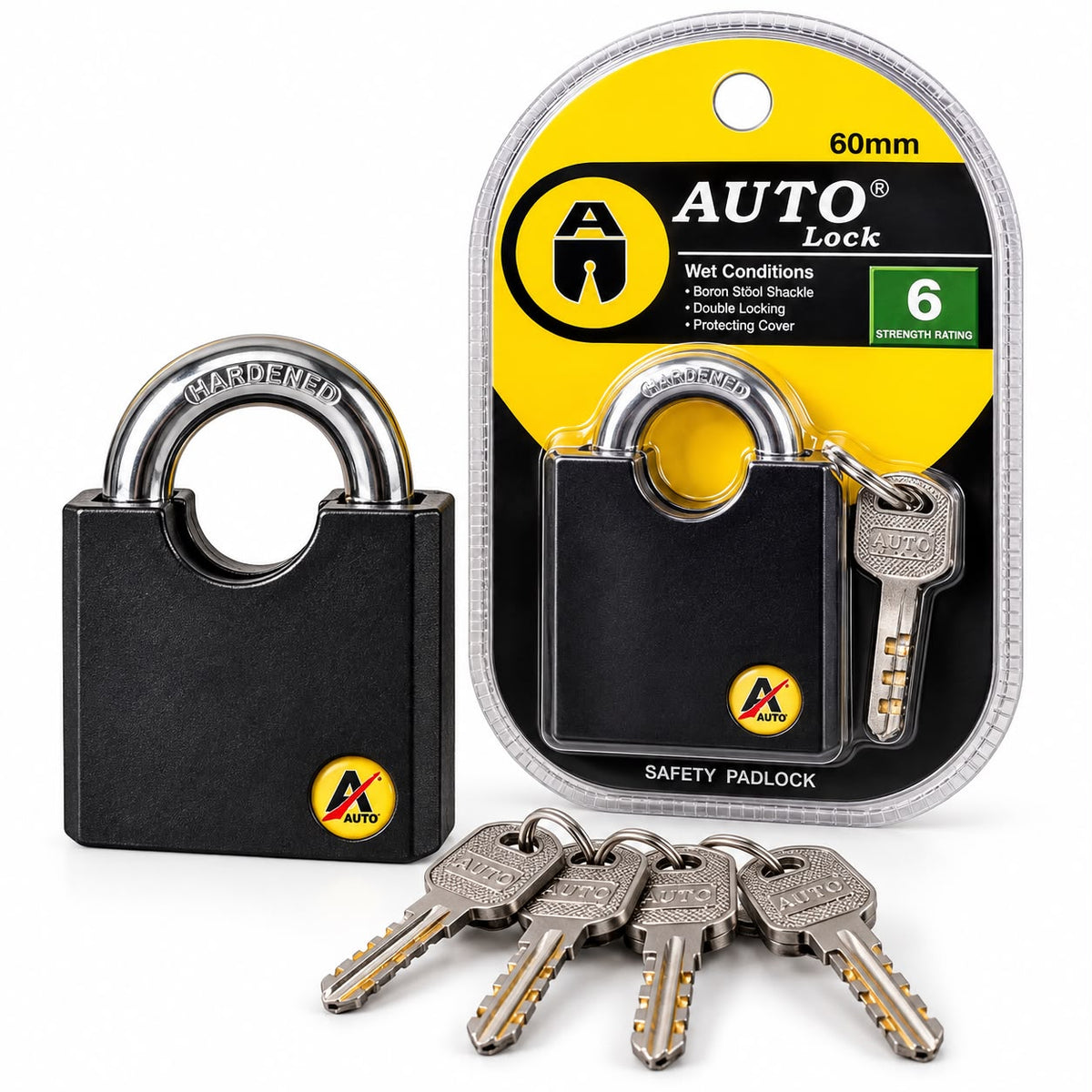 Candado Anticizalla Auto Lock 60 mm con 4 Llaves