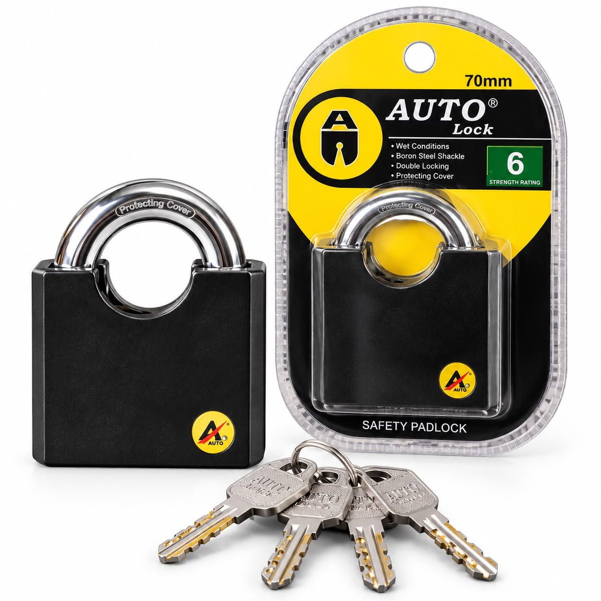 Candado Anticizalla Auto Lock 70 mm con 4 Llaves